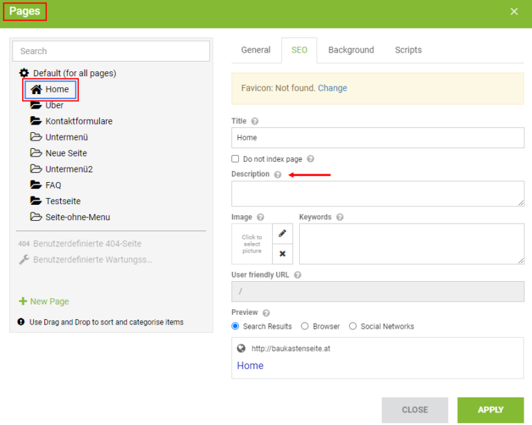 Beschreibung deiner Seite als SEO-Tool