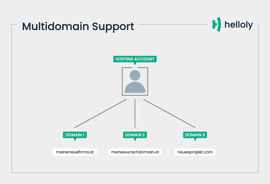 Multidomain Support Grafik Webhosting