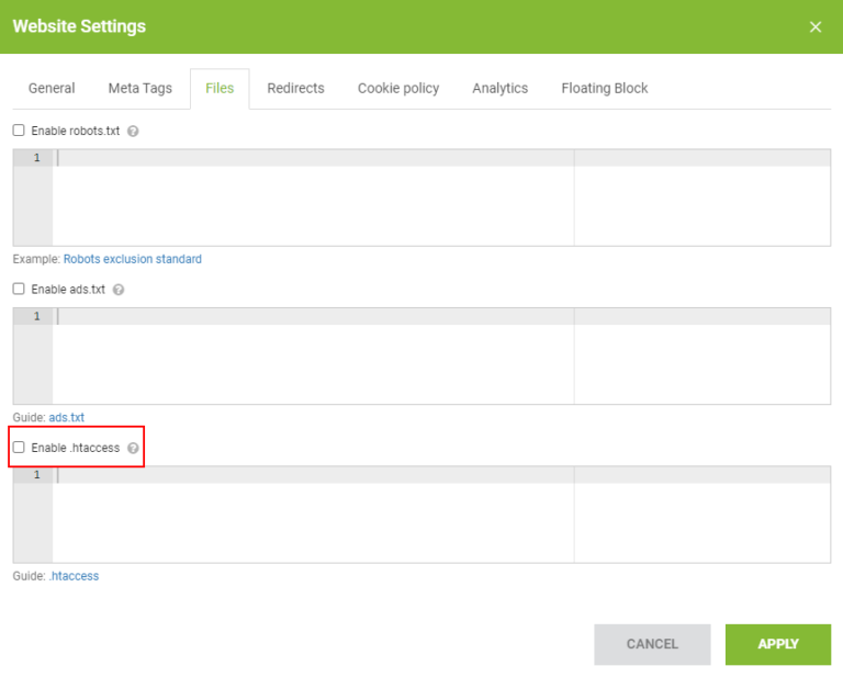 Einfügen des .htaccess Skripts als SEO Tool