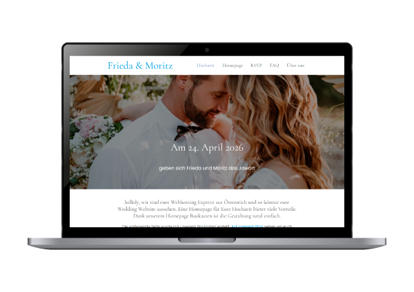 Mockup Hochzeitswebsite Desktop